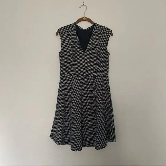 Ann Taylor Black & Cream A Line Dress - Picture 2 of 7